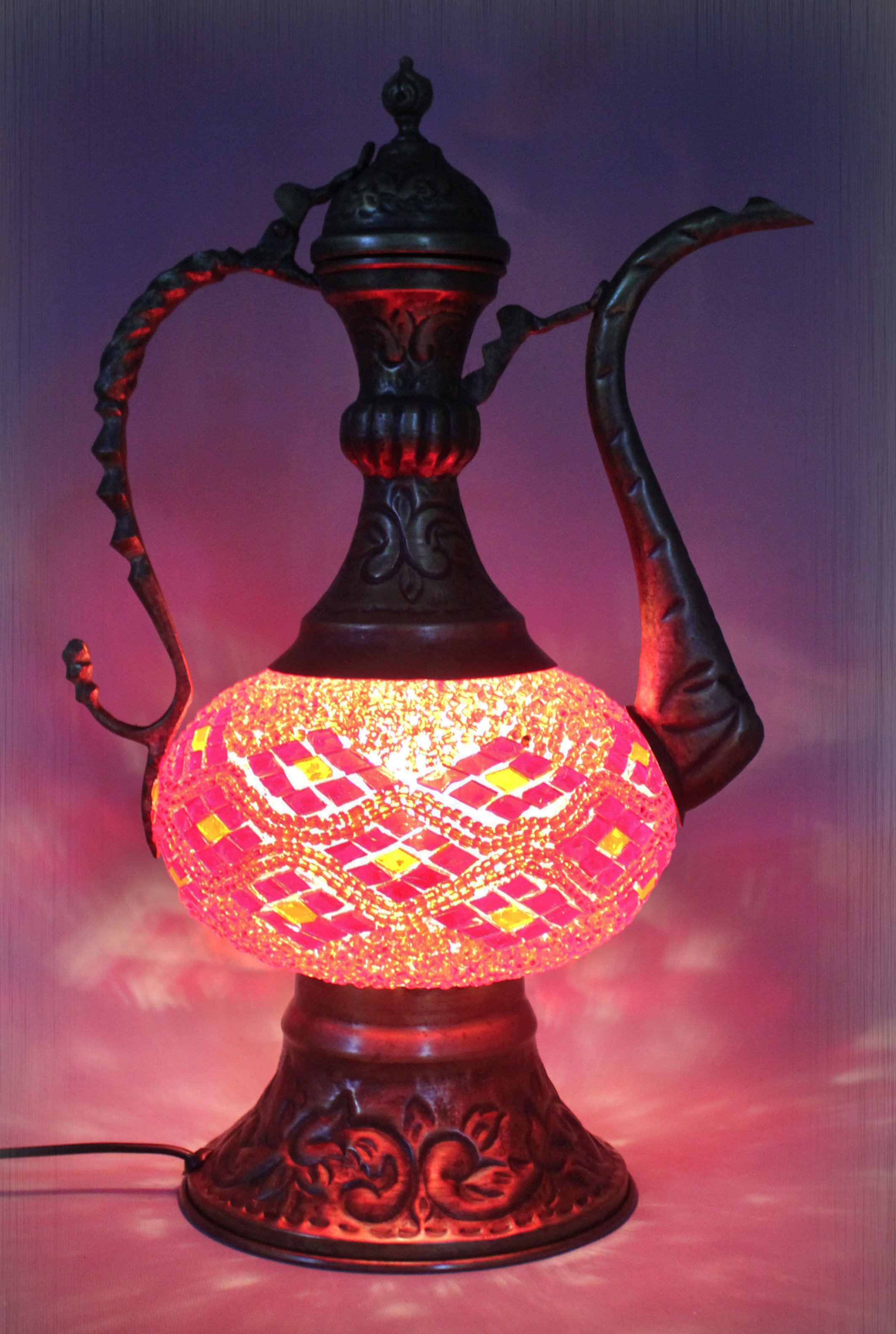 Mosaic Pitcher Lamp Size 3 Turkish Lamp Wholesaler